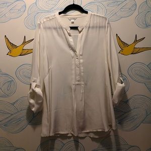 Garnet Hill White Silk Blouse